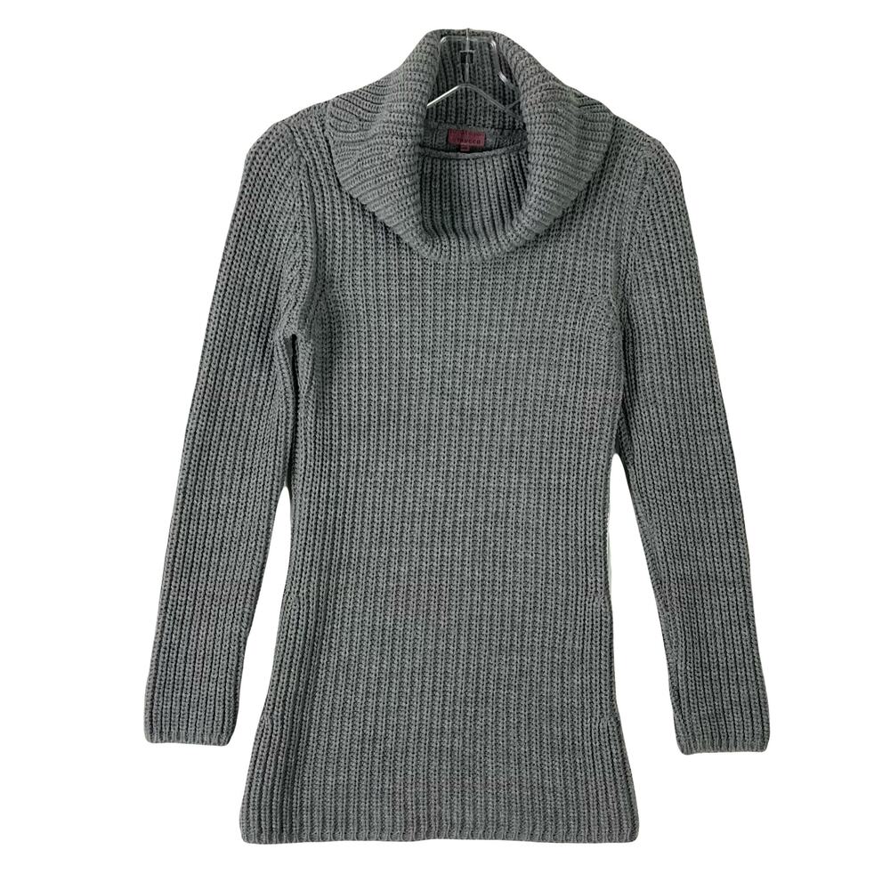 Nwot TRUCCO Sweater Tunic 36~S Grey Rib Turtleneck Long-Sleeve Knit
